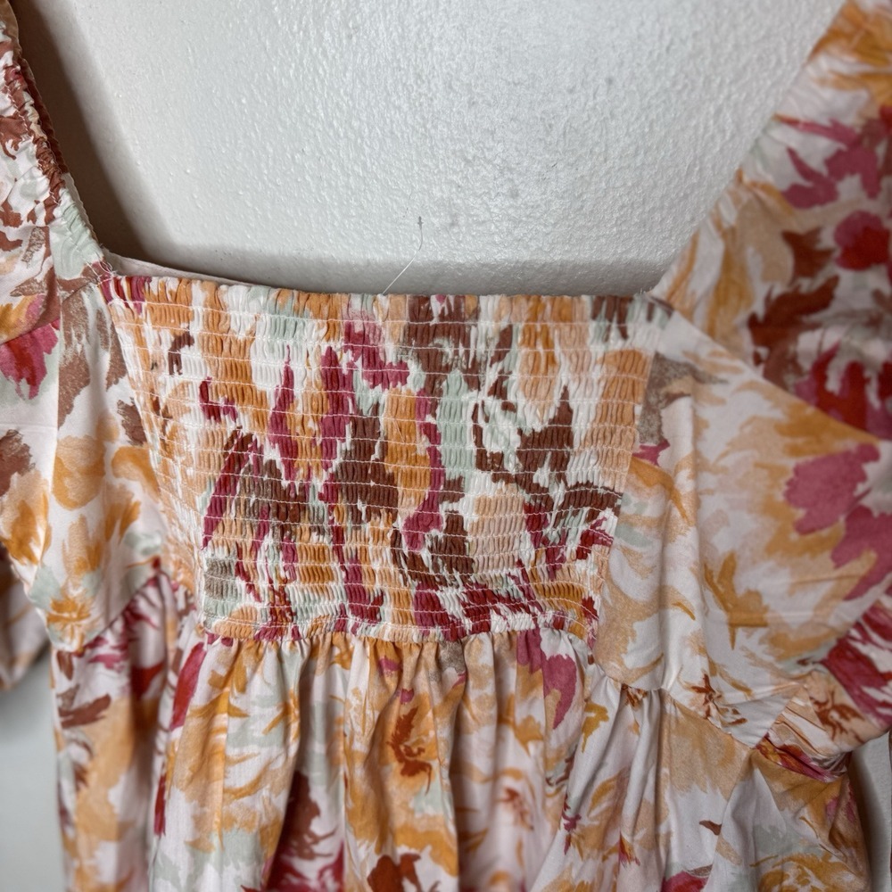 Abercrombie &‎ Fitch Women's Large Emerson Poplin Puff Sleeve Mini Dress Floral - Picture 9 of 14